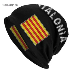 Bonnet Hats Spain Flag Men Women's Knitting Hat Catalonia Catalan Flag  Barcelona Winter Warm Cap Beanies Thermal Elastic Caps