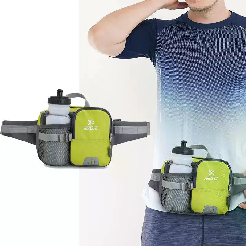 حزمة مراوح قابلة للتعديل مقاومة للماء مع حامل زجاجة وحقيبة الورك وجيوب بسحاب للمشي لمسافات طويلة في الهواء الطلق والجري وركوب الدراجات