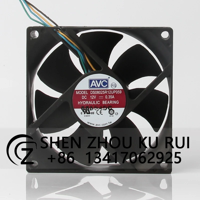 Case Cooling Fan 4-wire PWM Ventilation Axial Flow Exhaust Industrial DC12V 0.35A EC AC 80x80x25mm 8CM 8025 DS08025R12UP059