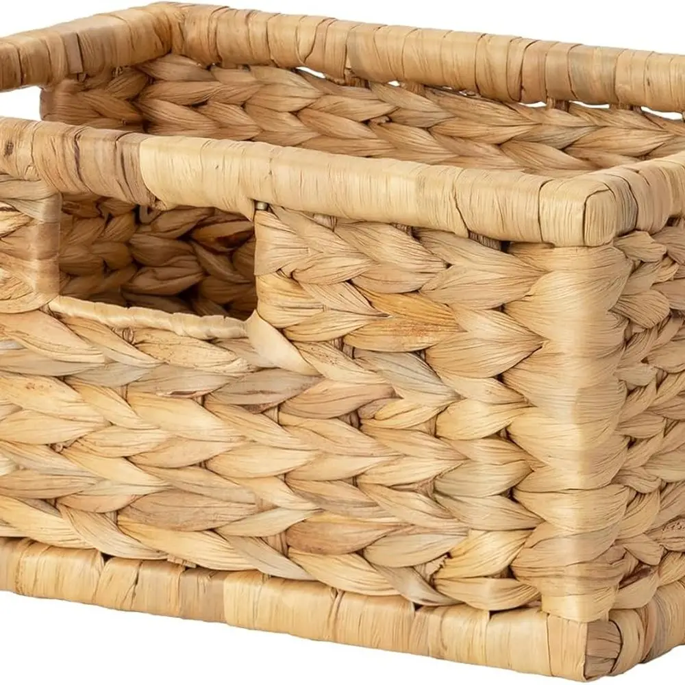 

Плетеная корзина с деревянной рамой для хранения кладовой и организации полки