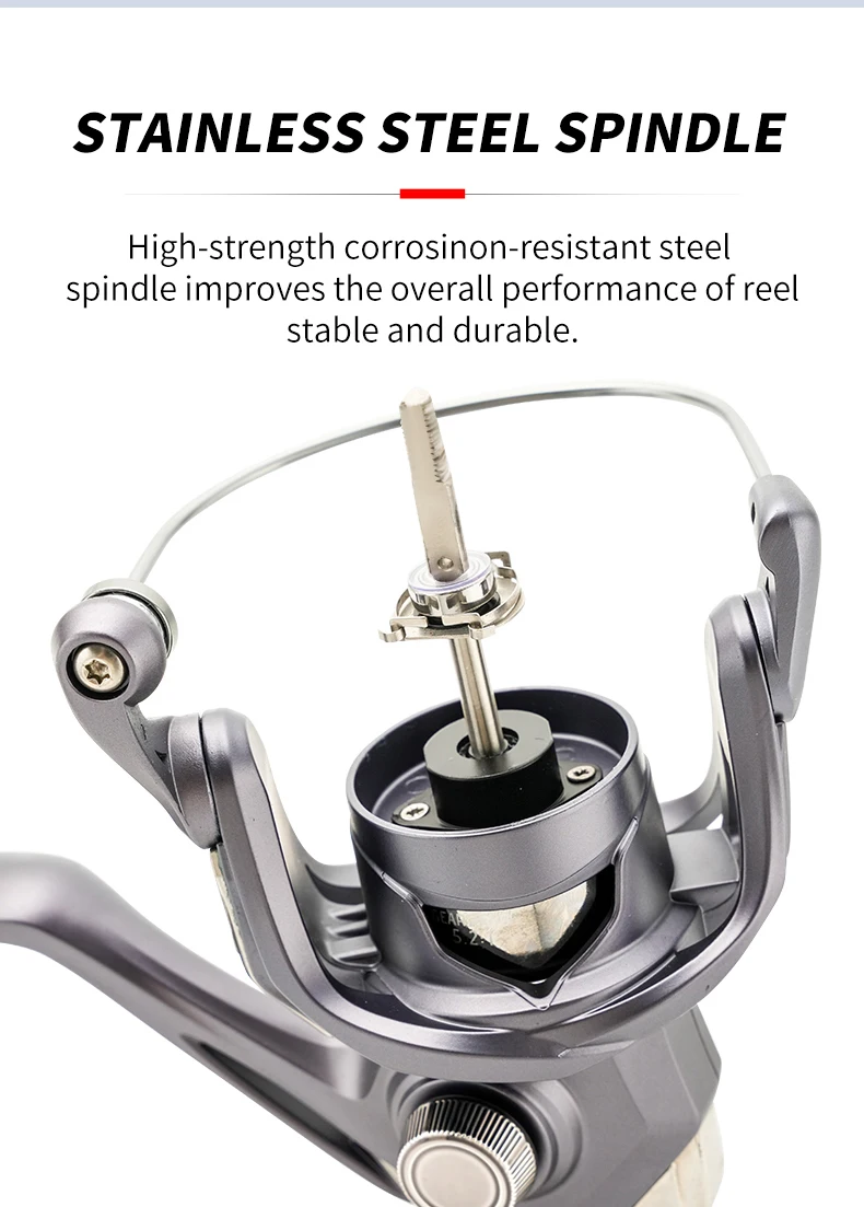 Johncoo Ravor Spinnrolle Größe 1000-4000 Max. Bremskraft 12kg Spinnrolle mit Karbonkörper Leichtes Angelzubehör für Angler – Detail 2