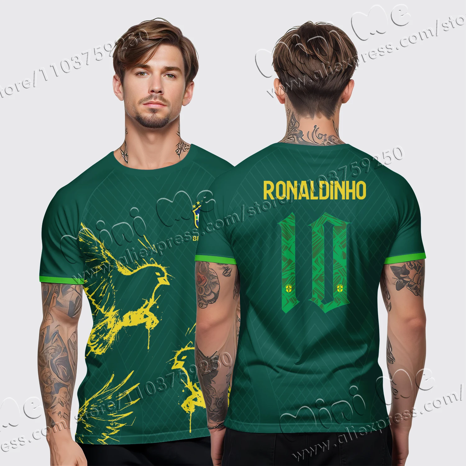 

Neymar AI Brazil Jersey Printing Training Jersey Absorb Sweat Outdoors Exercise Uniform Football For Adult&Kid 3D jersey
