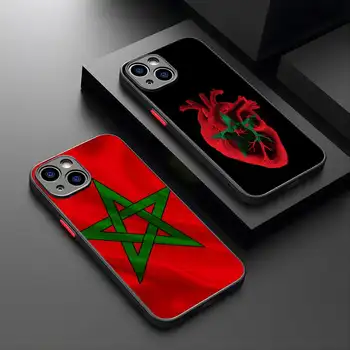 Matný kryt s marockou vlajkou pro iPhone 15 14 12 13 11 Pro Max XR XS Mini X 7 8 Plus 8 nejlepší prodej Pouzdro na iPhone Maroko - №6