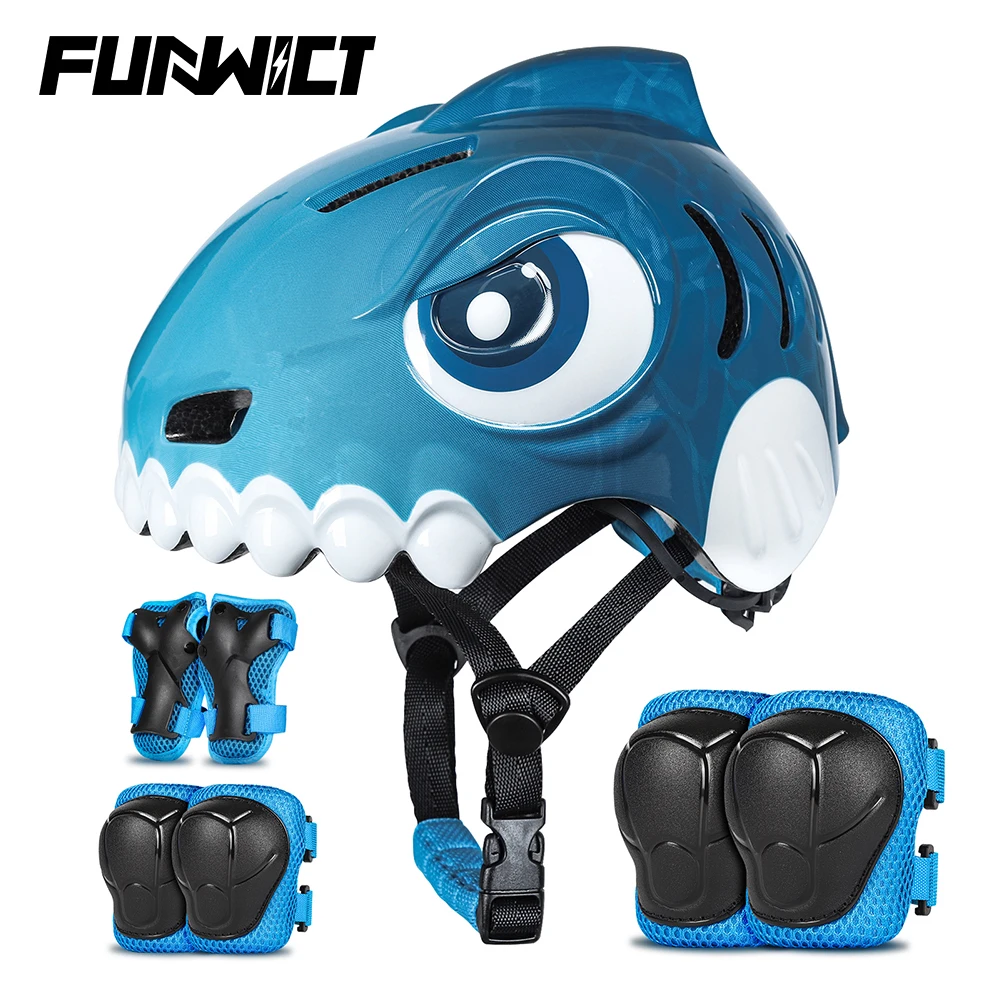 FUNWICT Kids Bicycle Helmet Safety Set Children Cycling Outdoor Sports Knee Elbow Protection for Roller Balance Bike Scooter