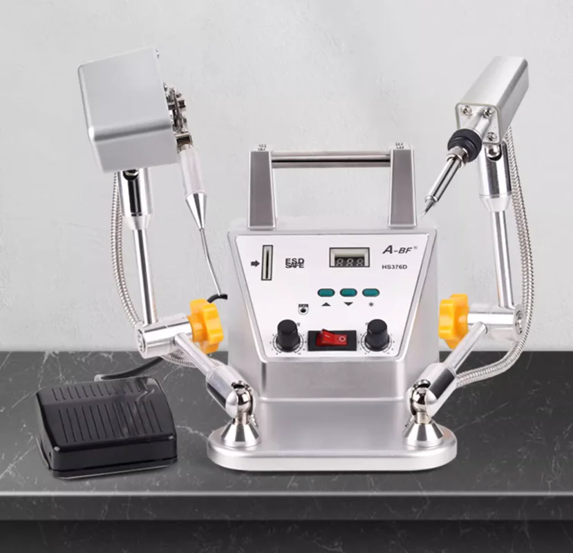 Pedal automático de solda de ponto de estanho, máquina de solda de estanho, robô de solda de ferro digital de alta precisão hs376d