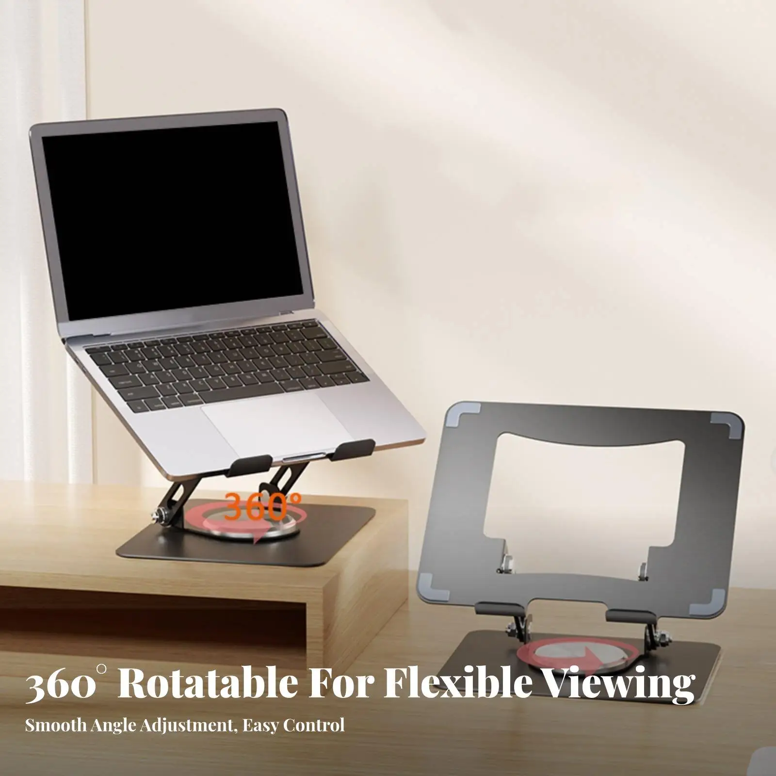 Rotating Laptop Stand Adjustable Carbon Steel Holder 360 Degree Portable Riser for Notebook Computer Cooling Compatible