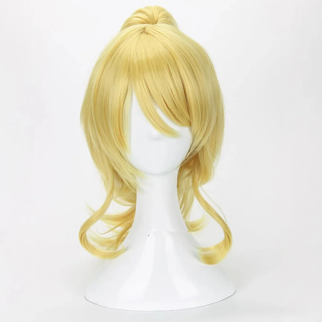 

Аниме LoveLive! Парик для косплея Love Live Ellie, женские золотые парики с хвостиком, парики Eli Ayase, термостойкие парики из синтетических волос