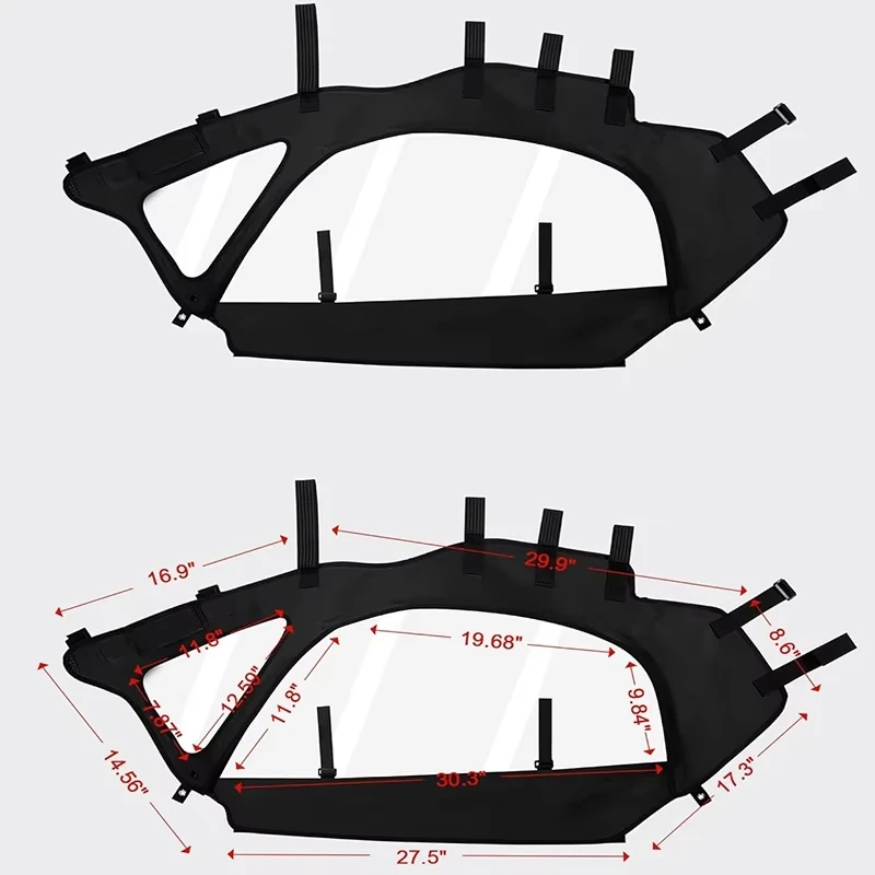 X3 Soft Upper Door Set Kit UTV Soft Cab Doors Top Enclosure Top Door Skin For 2017-2025 Can Am Maverick X3 2-Seater Models