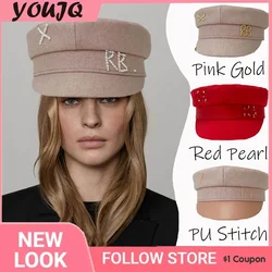 Luxury Letter Design Brand Octagonal Military Newsboy Hats for Women Ladies Fall Winter Baker Boy Designer Cap Casquette Homme