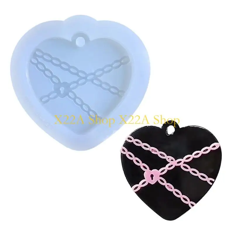 Unique Heart Keychain Silicone Mold Keychain Charms Resin Mold Heart Epoxy Resin Casting Molds for DIY Crafts Car Home Decor