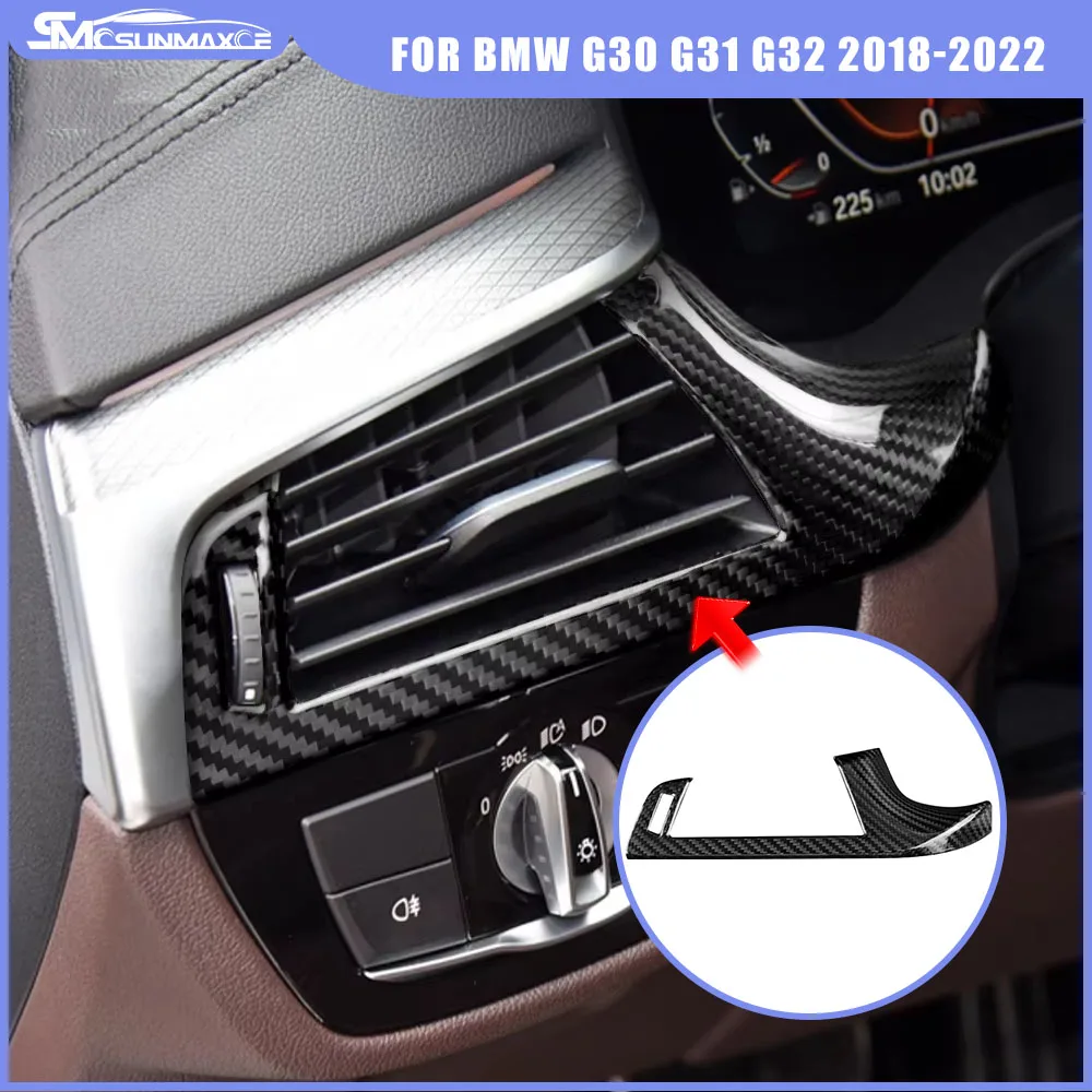 

For BMW 5 6 Series G30 G31 G32 2018-2022 Real Carbon Fiber Interior Left Side Air Outlet Vent Frame Cover Trim