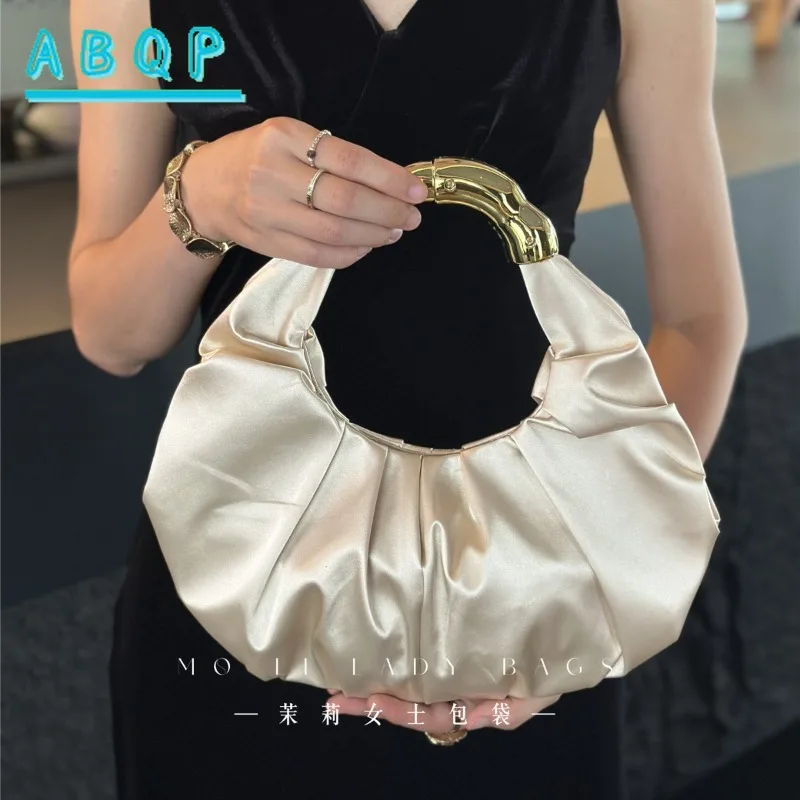 ABQP New Dinner Clutch Luxury Brand Dinner Party Women's Handbag Pleated Fashion Personalized Dinner Women's Bag High Quality