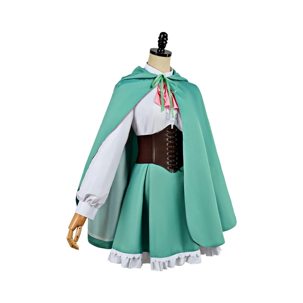 Anime Re:Zero Rem Ram Cosplay Costume Women Cute Maid Outfit Pink Green Hooded Cloak Dress for Halloween Carnival Full Set - view 4