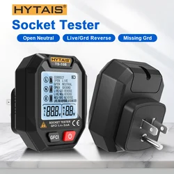 HYTAIS Digital Socket Tester Battery Power Smart Detector Large Backlit EU US UK Plug Ground Live Zero Line Polarity Phase Check