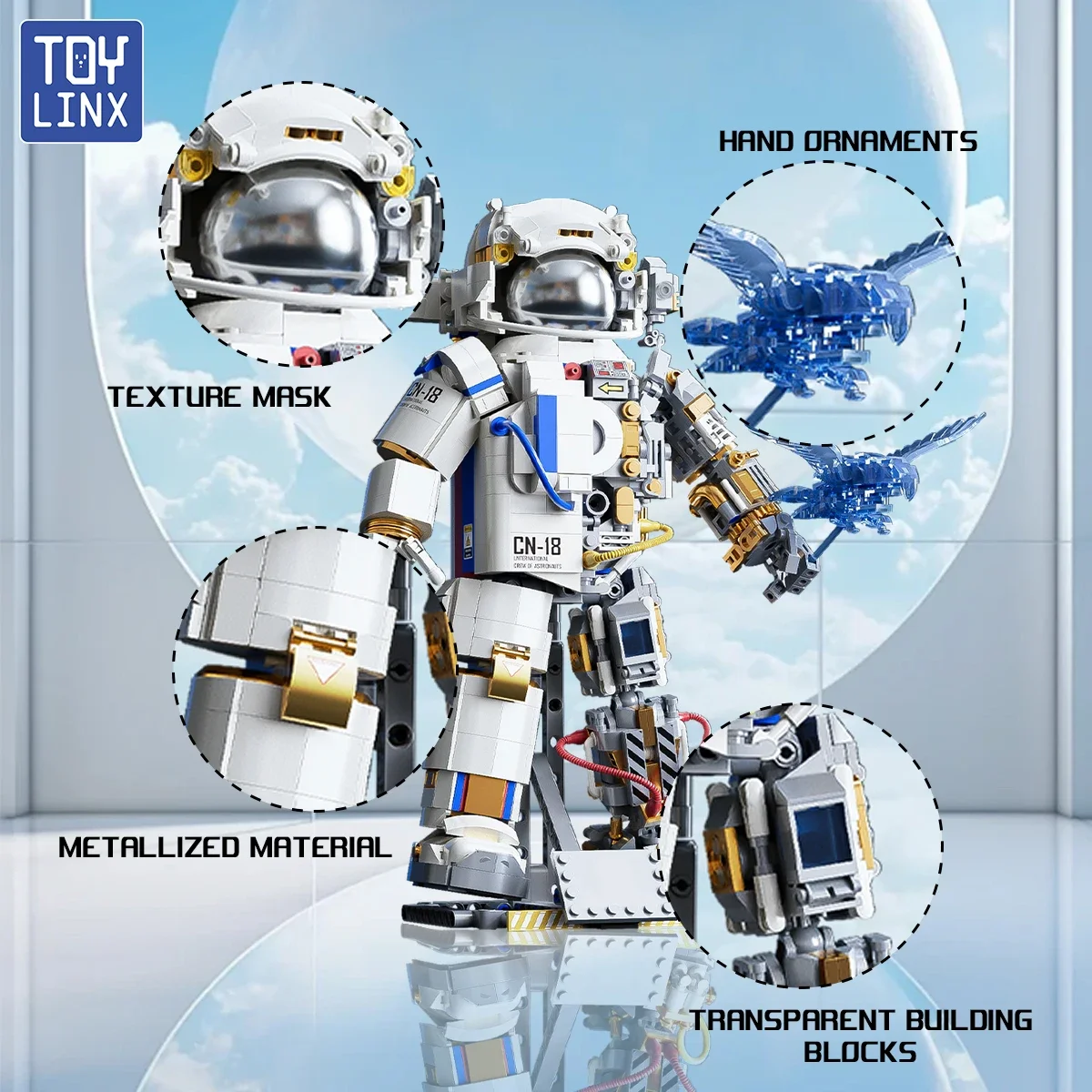 1469PCS Great Astronaut Building Blocks Kits Space Explorer Astronaut Model STEM Education Assembly Toy for Space Enthusiasts