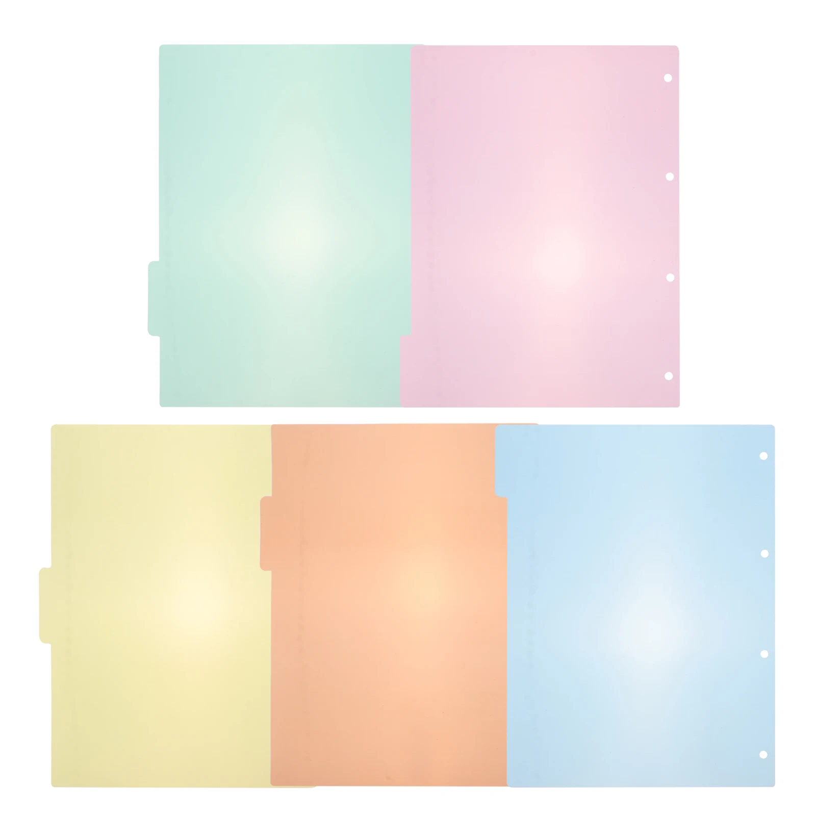 

10pcs A5 Office Binder Dividers Labels Plastic Index Tabs Multicolor Insertable Notebook Planner Separator Board