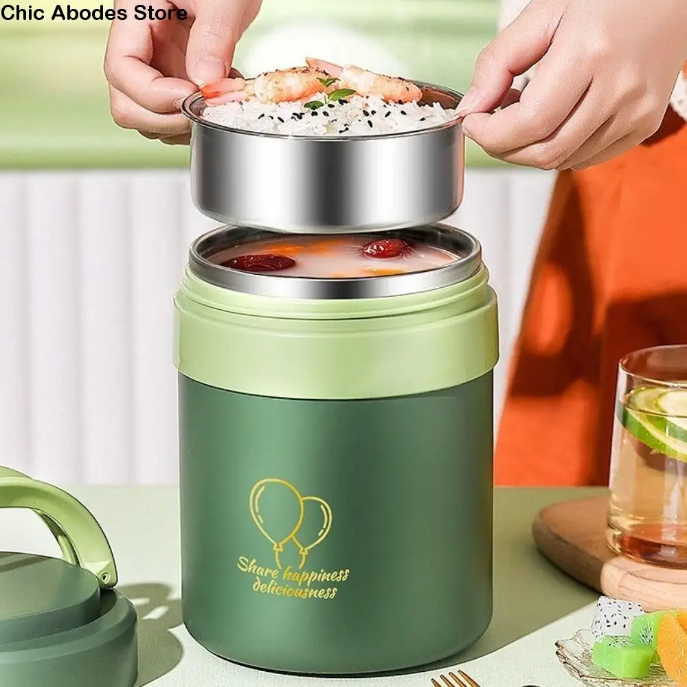 

Insulated Soup Cup 1.5L Thermal Lunch Box Leak-Proof Hand-held Insulated Bucket Household Food Thermal Jar Office Worker