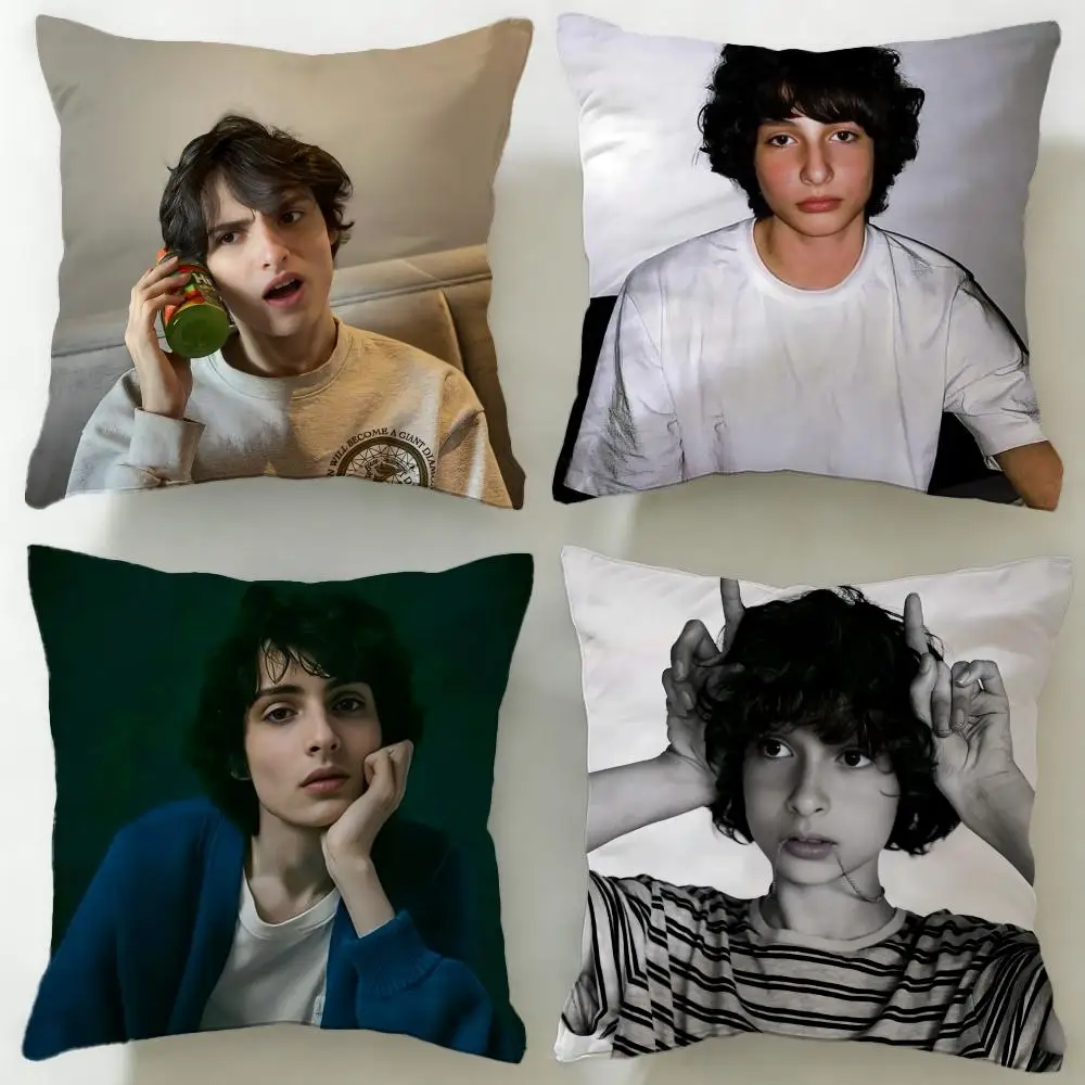 Funda de cojín del popular actor Finn Wolfhard, funda de almohada suave y fácil de lavar, versátil para sofá, cama, viajes y oficina