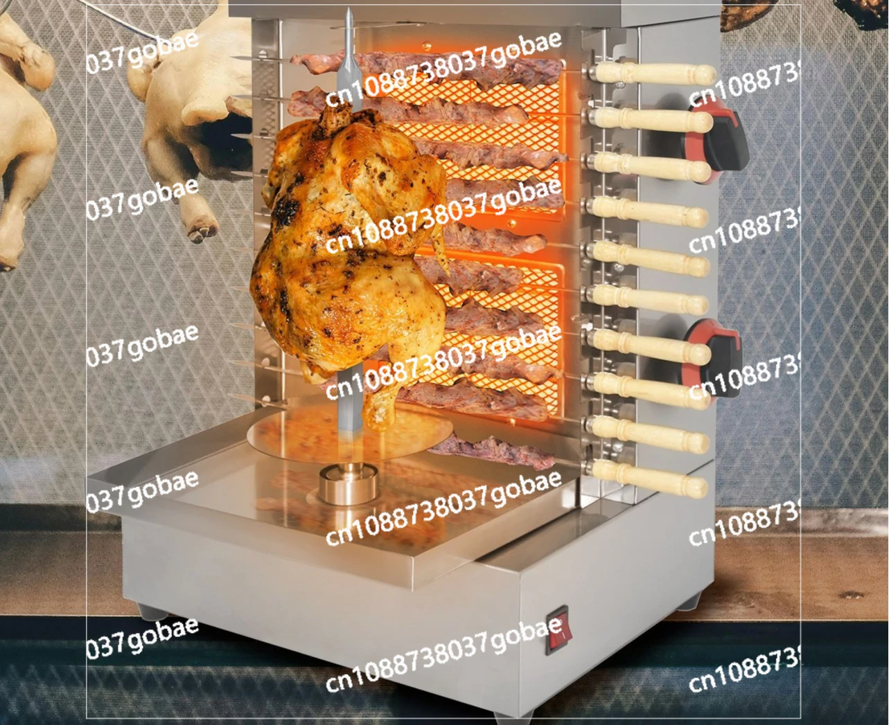 Commercial Gas Dual Head Grill, Desktop Electric Rotary