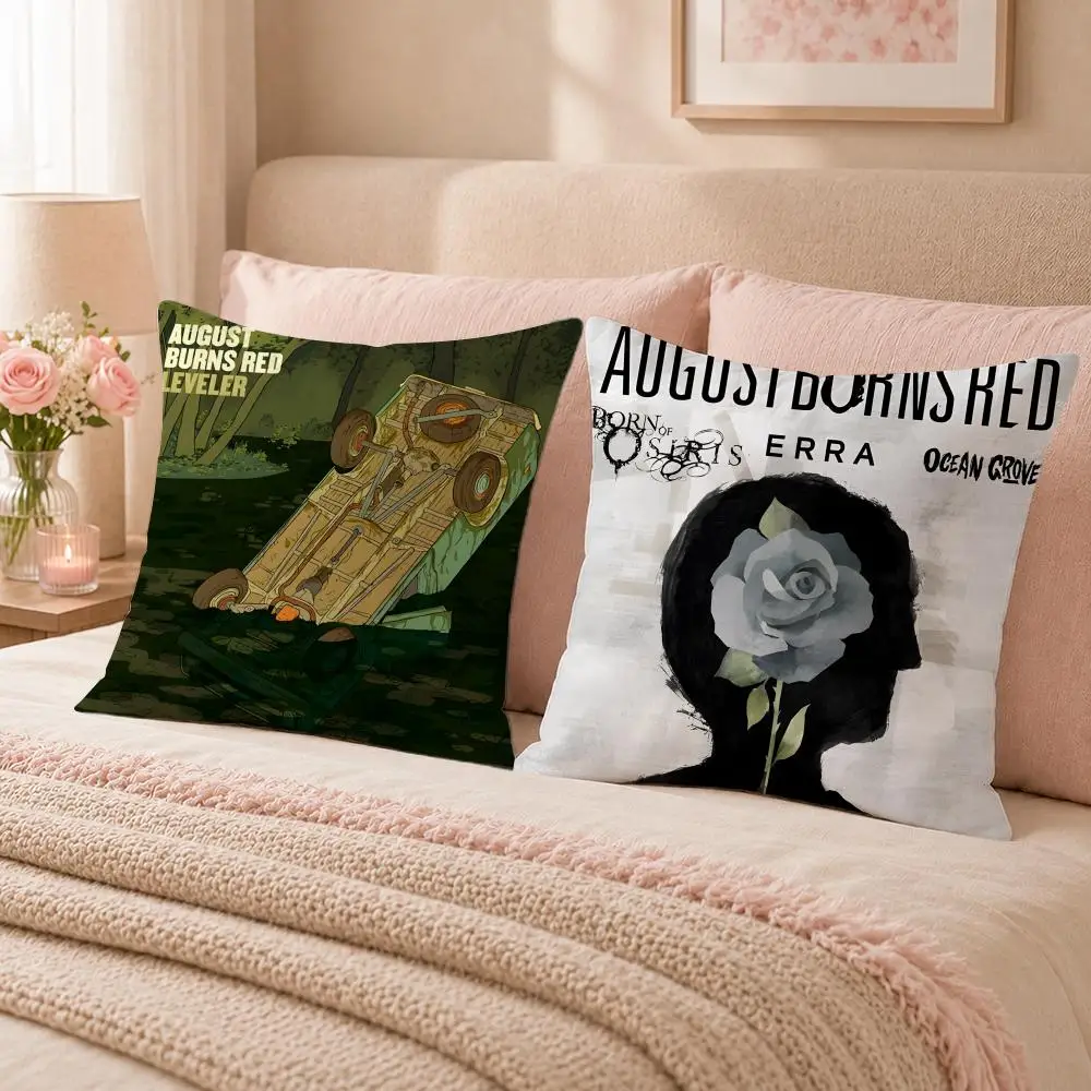 Metal Band A-August Burns RedS Cushion Cover Double-Sided Printed Pillow Cover Hypoallergenic Dust-Mite Proof
