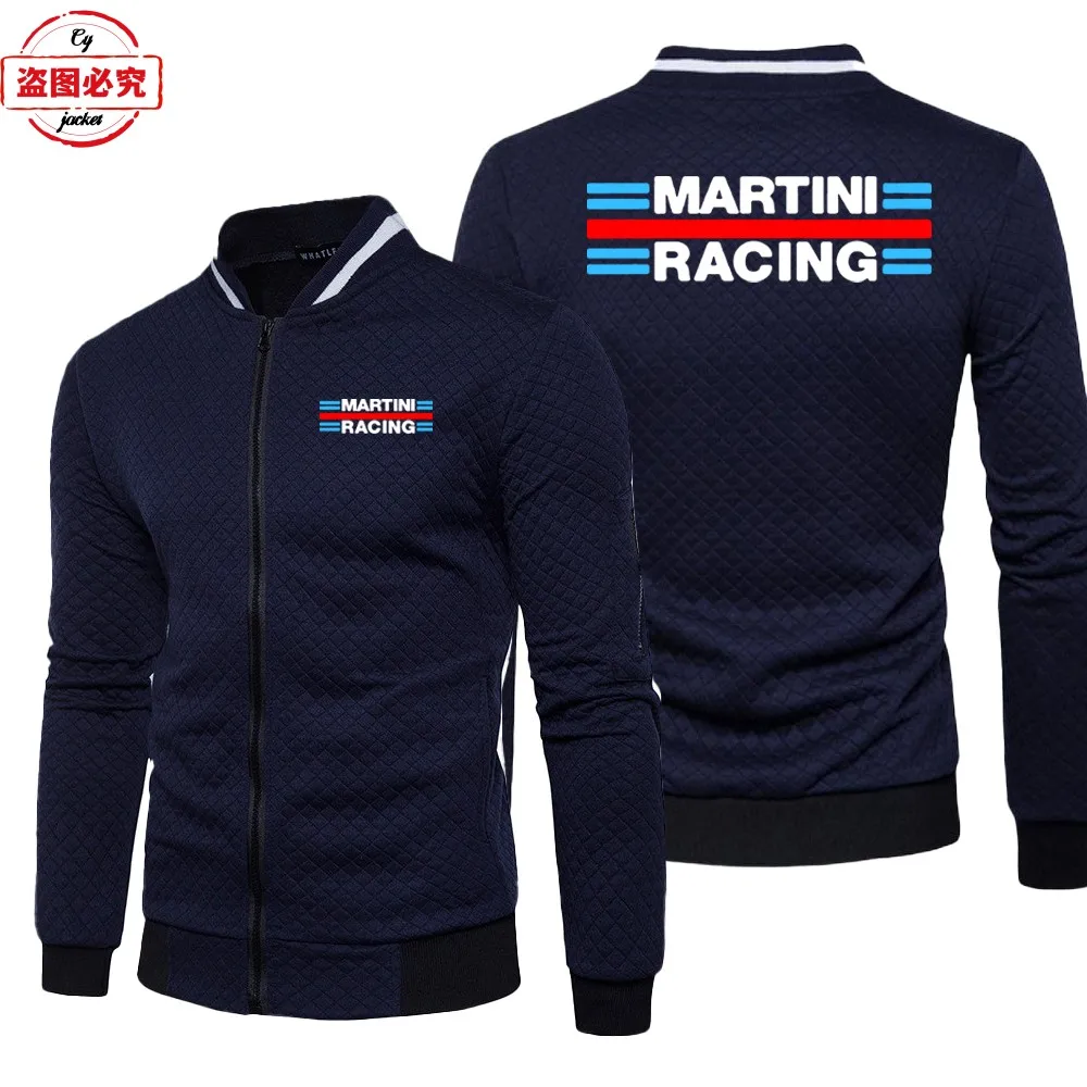 

Martini Racing Logo Print Racing Suit Long Sleeve Men's Top Stand Collar Jacket Work Wear Group Wear