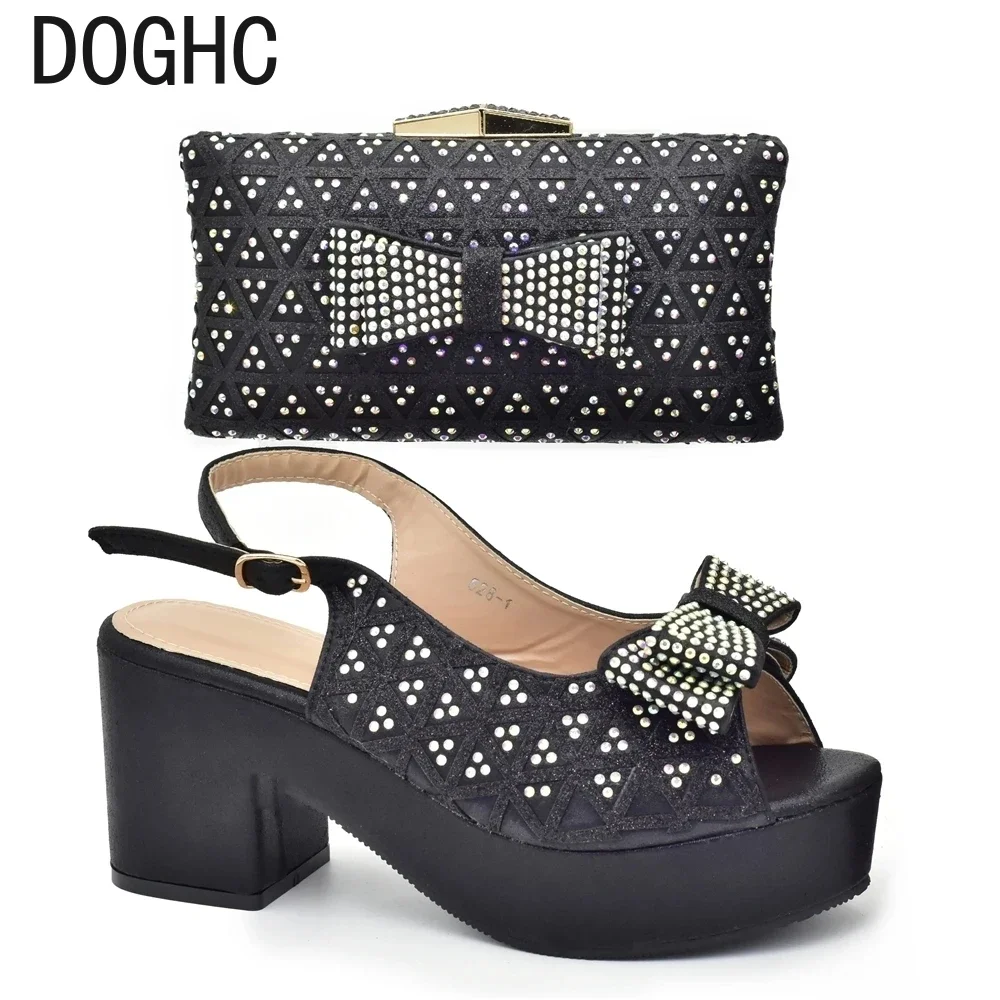 

Africa Shoe and Bags Set Decorated with Rhinestone Shoes for Women 2024 Designer Luxury Shoes and Bags Set for Women 2024