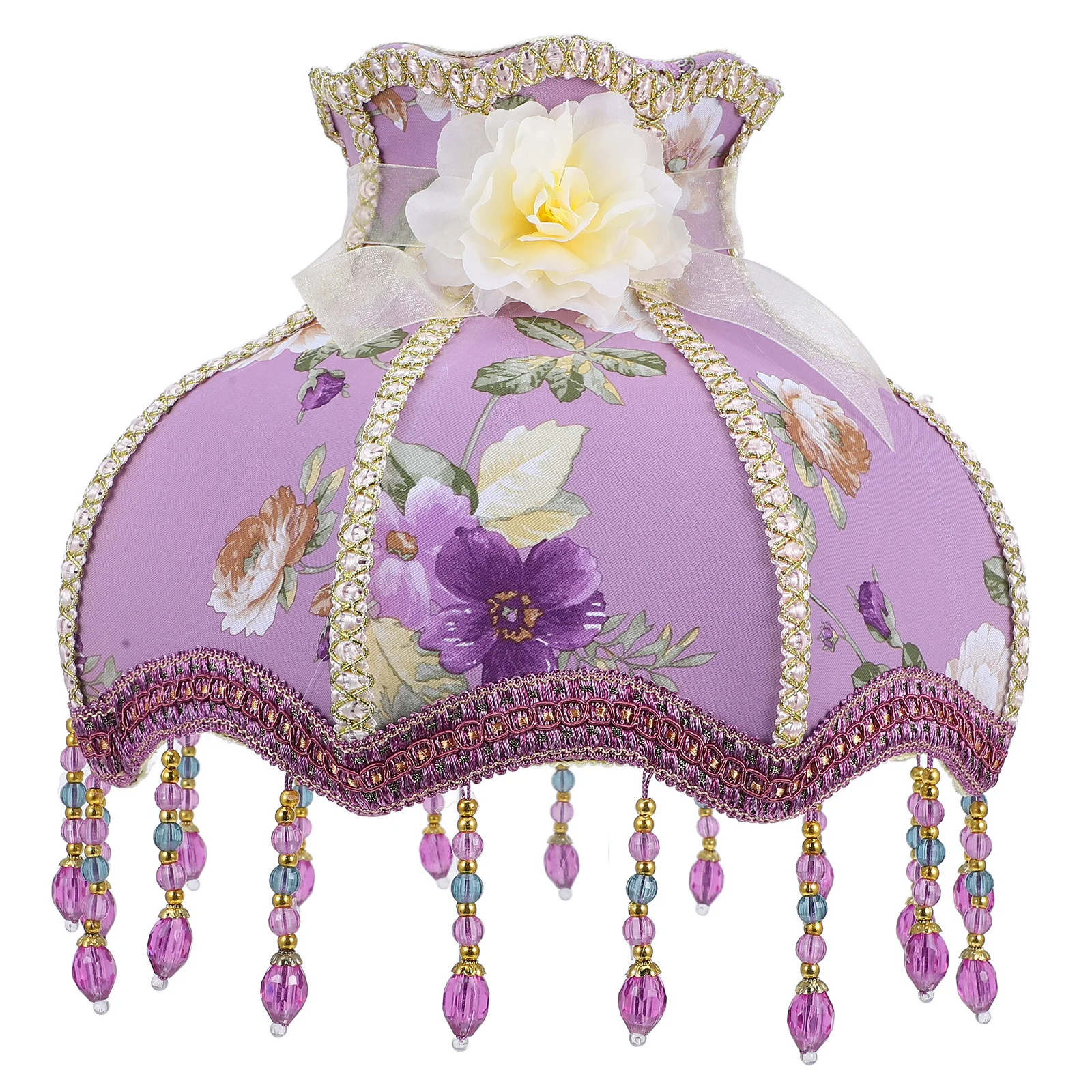 

Lampshade For Desk Lamp E27 Socket Vintage Lace Fabric Floral Pattern Soft Touch Cover For Indoor Lighting Decoration