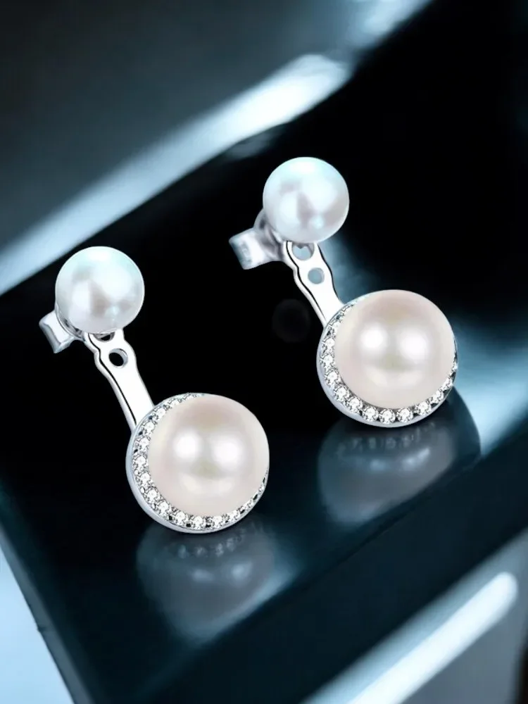 

Silver earrings jewelry Moissanite 925 sterling silver earrings Pearl simple for Women is suitable daily wear Jewelry