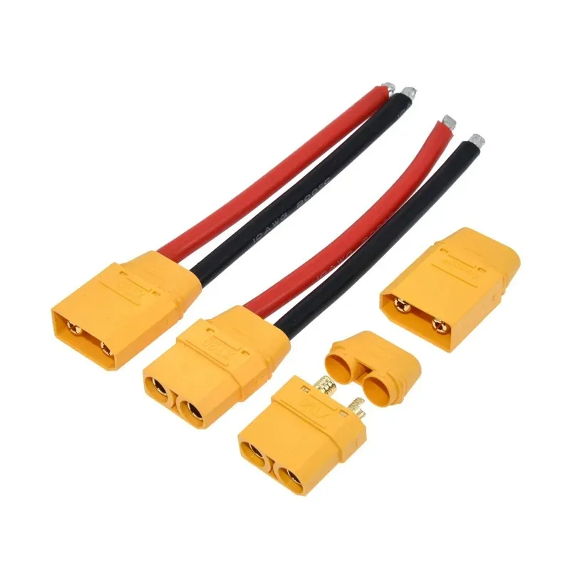 XT90 10AWG lithium battery connector male and female gold-plated strip lithium battery high current banana plug connection line