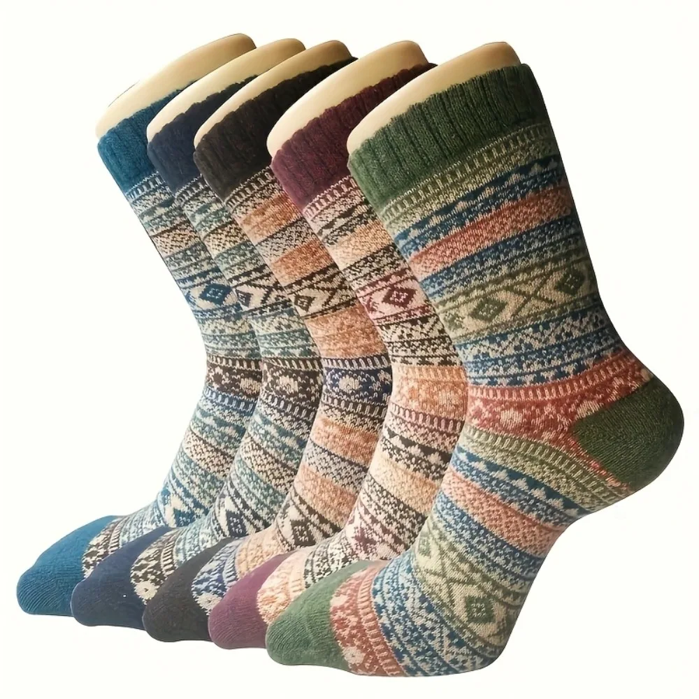 

10 Pairs Thick Winter Socks for Men - Warm Mid-Calf Thermal Crew - Soft Ribbed Cuff Comfy Fit for Cold Weather, Indoor