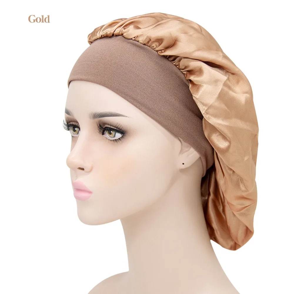 Fashion Elastic Sleep Cap Adjustable Breathable Head Wrap Turban for Men Women