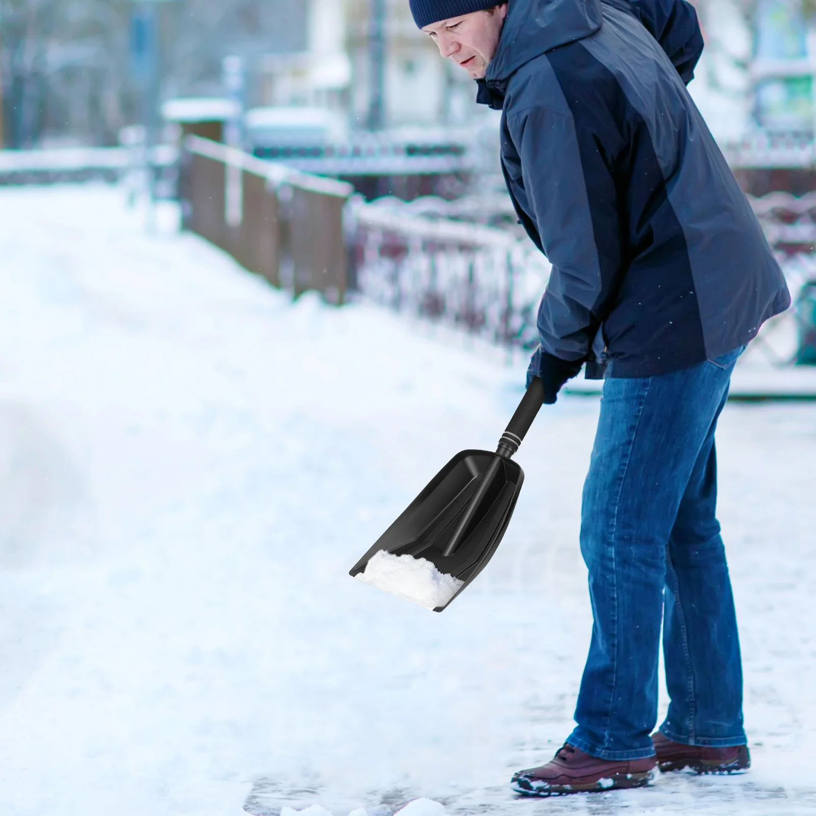 

Retractable Snow Shovel Professional Outdoor Ice Removal Lightweight Portable Snow Cleaner for Car Winter Drive