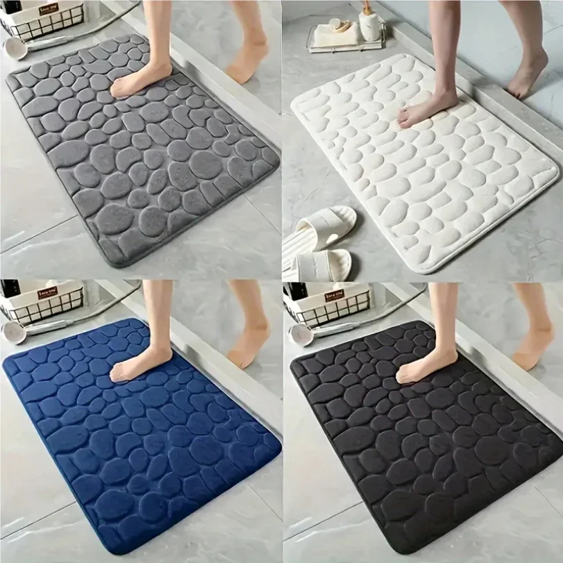

1pc Coralline Velvet Bathroom Anti-slip Mat,with Lining on the Bottom for Anti-slip and Water Absorption,for Bathroom Door
