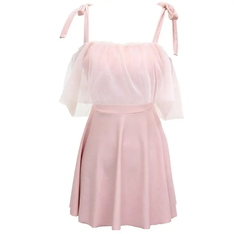 Traje de baño de conservatismo, bañador fino, informal, japonés, Color sólido, encaje empalmado rosa con almohadilla para el pecho, estilo juvenil, novedad de 2023