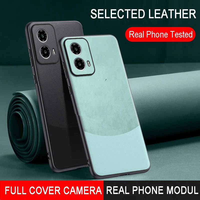 Leather Case for Motorola G35 Splicing Pattern Full Camera Protection Shell Motorola G55 Coques Moto G04 G14 G24 G34 G54 G84 G85