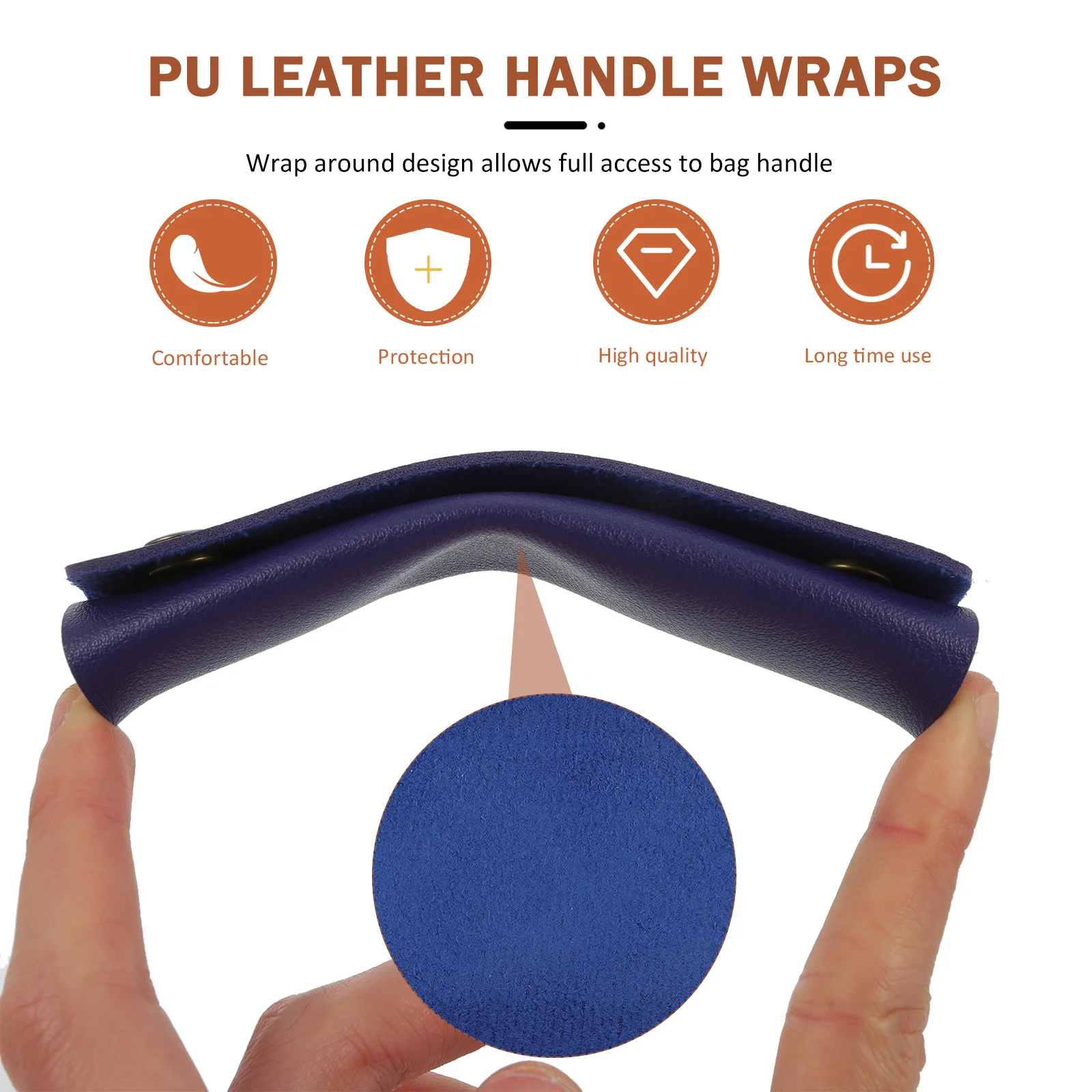 

2Pcs Bag Handle Cover PU Luggage Handle Wrap Protector Pressure Relief Hand Shoulder Stabilizer Luggage Identifier