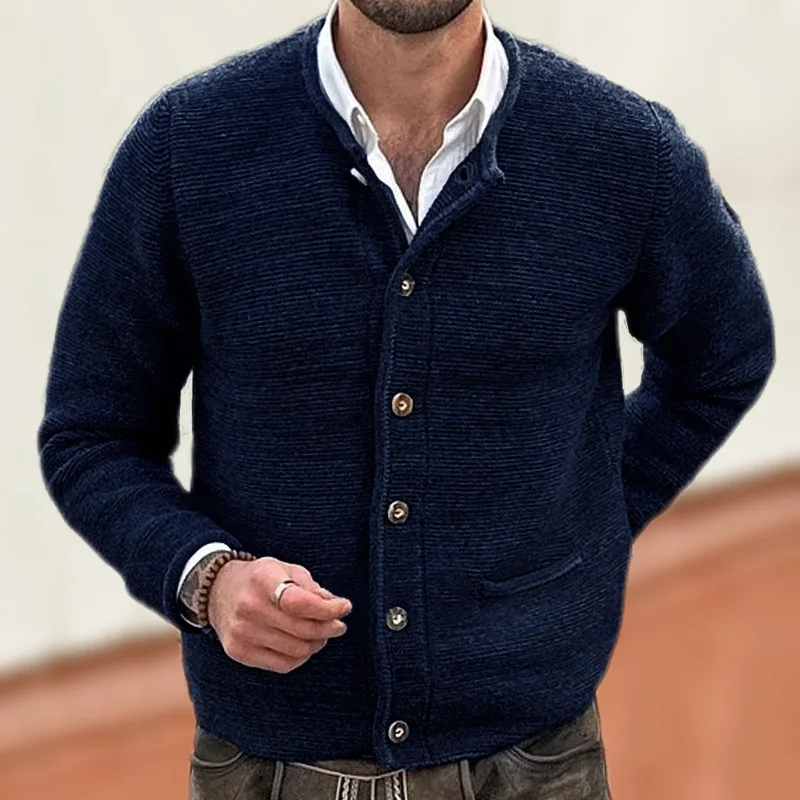 Knitted Cardigan Slim-fit Long-sleeved Sweater Jacket Autumn And Winter New Fashion Men's Clothing