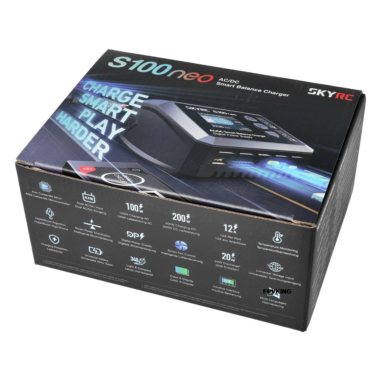 SKYRC S100neo AC100W DC200W 12A Dual Channel Lipo Charger for LiPo LiHV LiFe Lilon NiMH NiCd Pb Battery