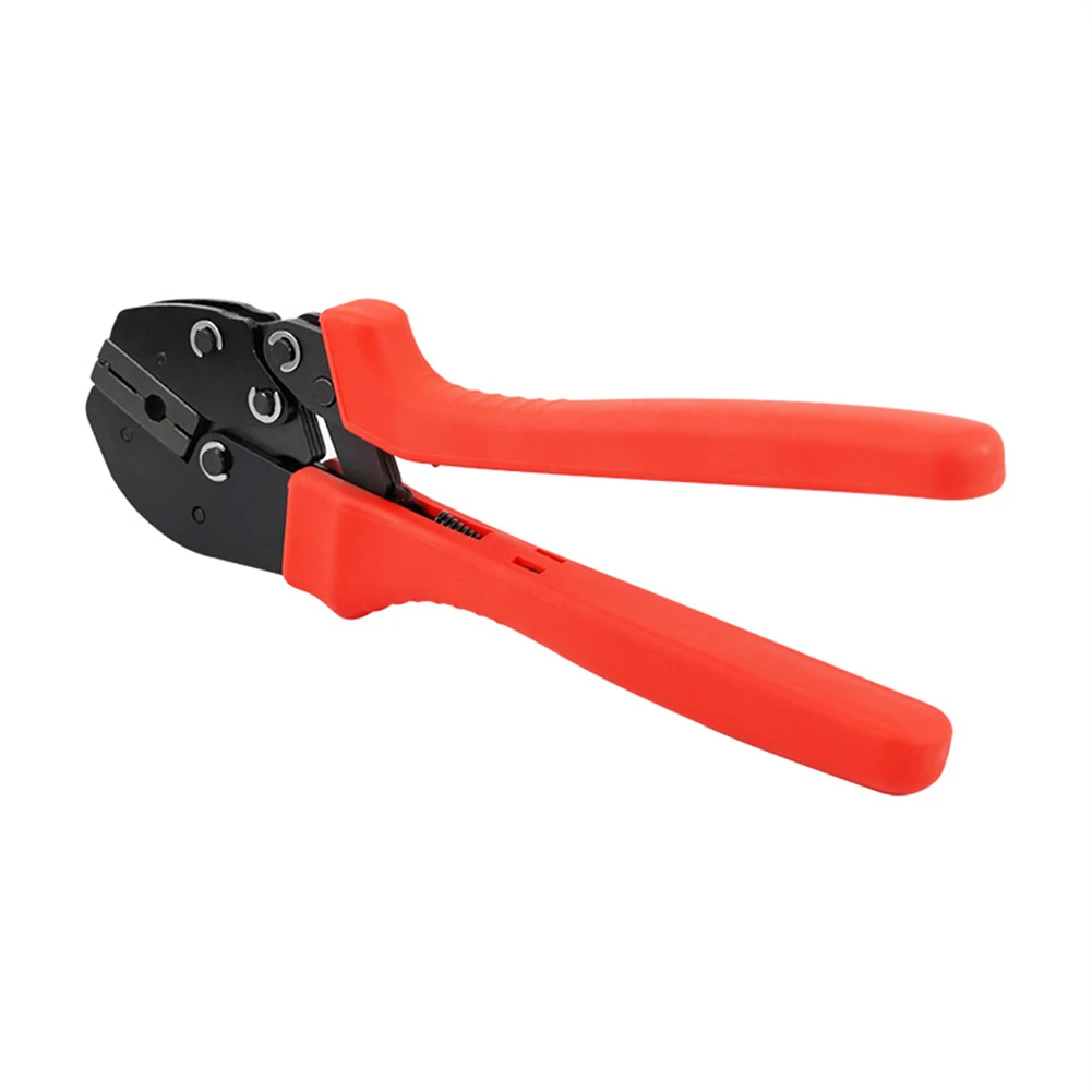 Ergonomic Hose Crimping Pliers Designed for Air Conditioning Installations Featuring Construction and Safety Mechanisms