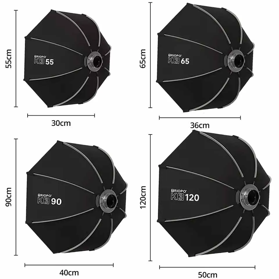 ซอฟต์บ็อกซ์ TRIOPO K3 55/65/90 - Softbox 120Cm Octagon บทวิจารณ์และราคา