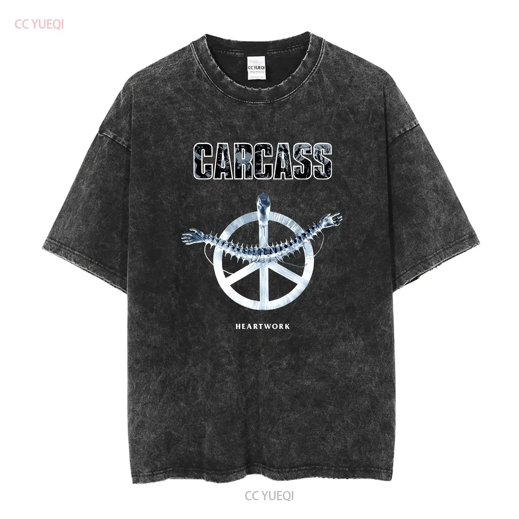 الذبيحة القلب تي شيرت أسود الموربيد الملاك نابالم الموت نعي طويلة أو قصيرة الأكمام خمر غسلها عادية امتدت للجنسين #2