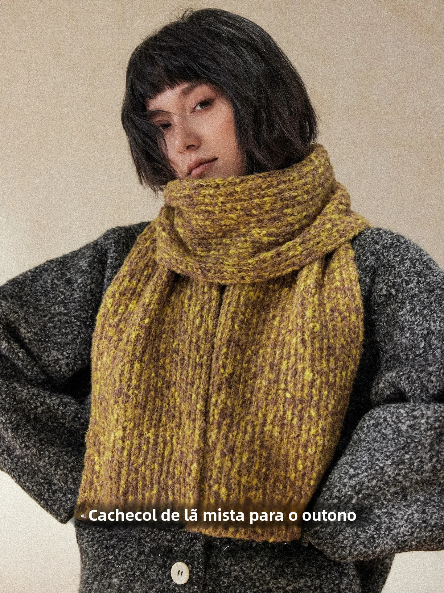 厚みのあるニットスカーフ女性の冬暖かいネックウォーマーファッショナブルな韓国スタイルウールブレンド長方形スカーフ若者向け