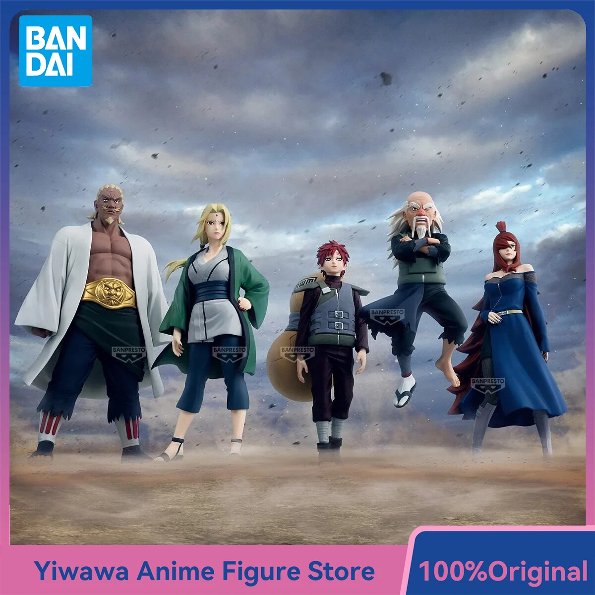 

Banpresto Naruto Shippuden Tsunade Gaara Terumi Mei Onoki Five Kage Assemble Anime Figures Original Collectible Model Toy Gift