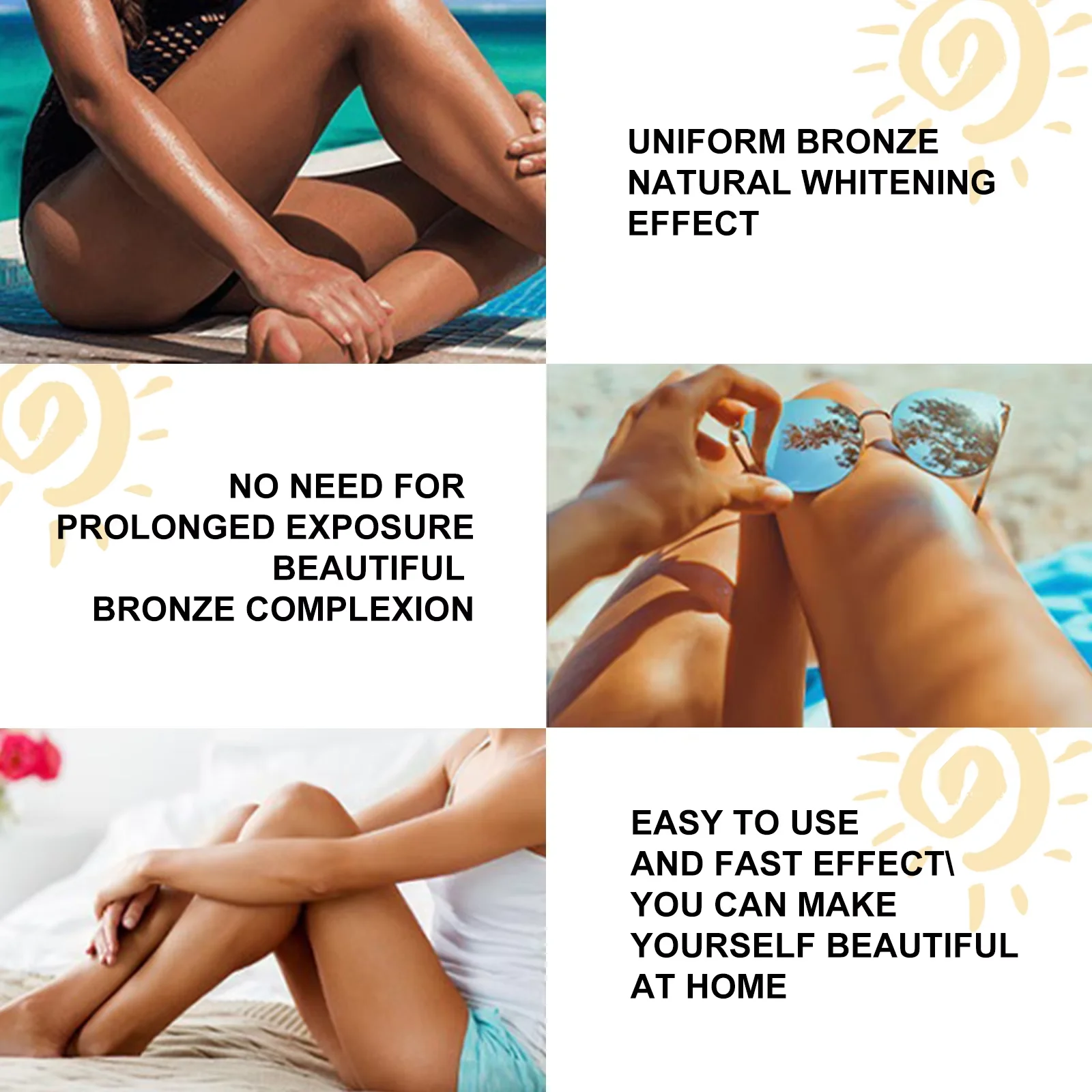 Self-Tanning Cream Intensive Tanning UV Protective Outdoor Summer Beach Brown Bronzer Long Lasting Sunless Fake Tan Body Lotion