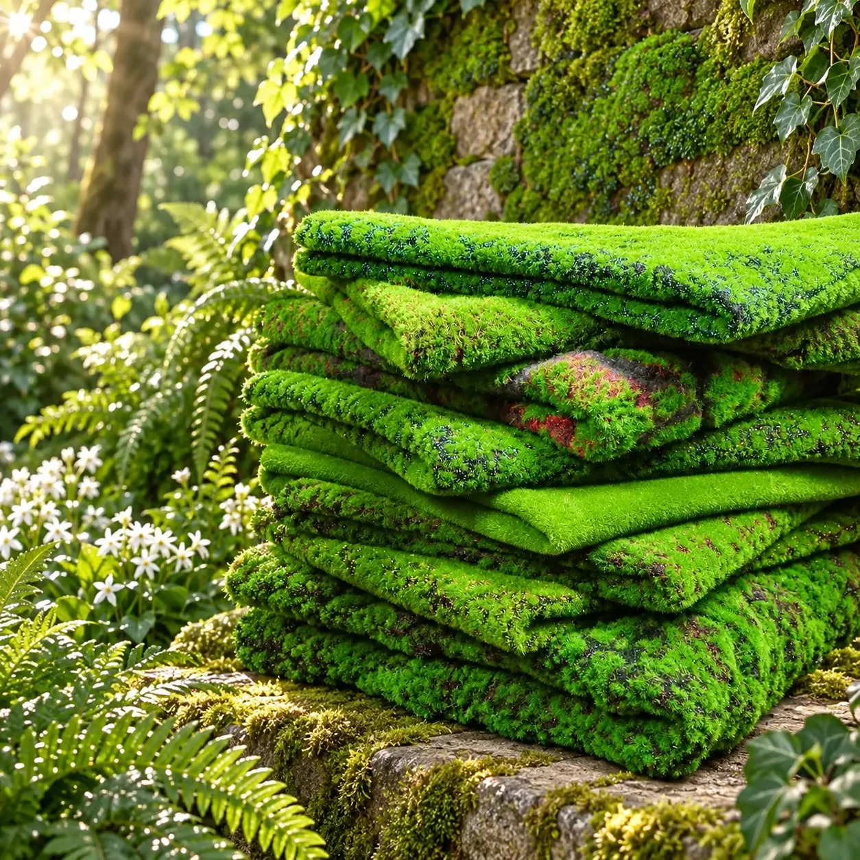 Grama Sintética de Musgo para Jardim, Tapete de Grama Falsa para Parede, Planta Artificial Muscada, Decoração de Jardim e Exterior