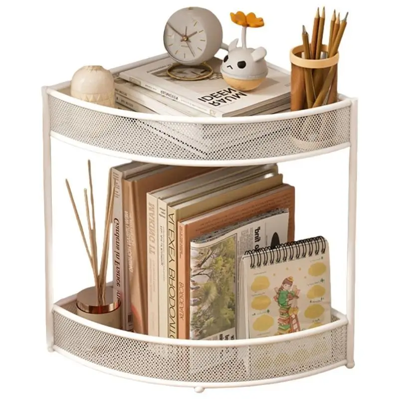 R53C Multi Tiered Mesh Bookshelf Display Shelf Rack Metal Mesh Desk File Organizers