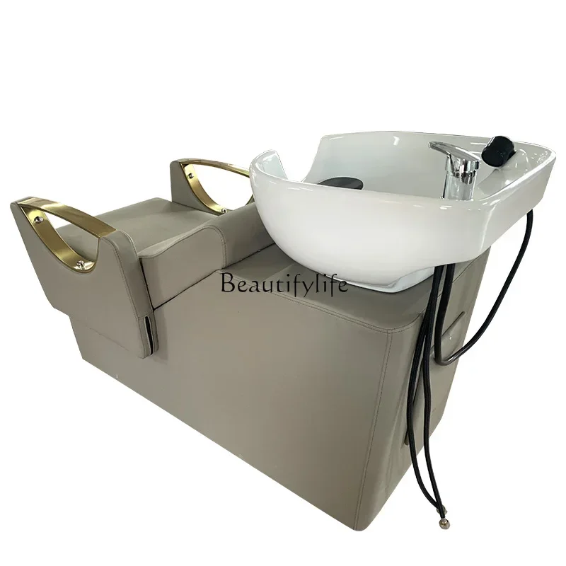 Hair Saloon Dedicated Shampoo Chair High-End Lying Half Punch Bed Light Luxury