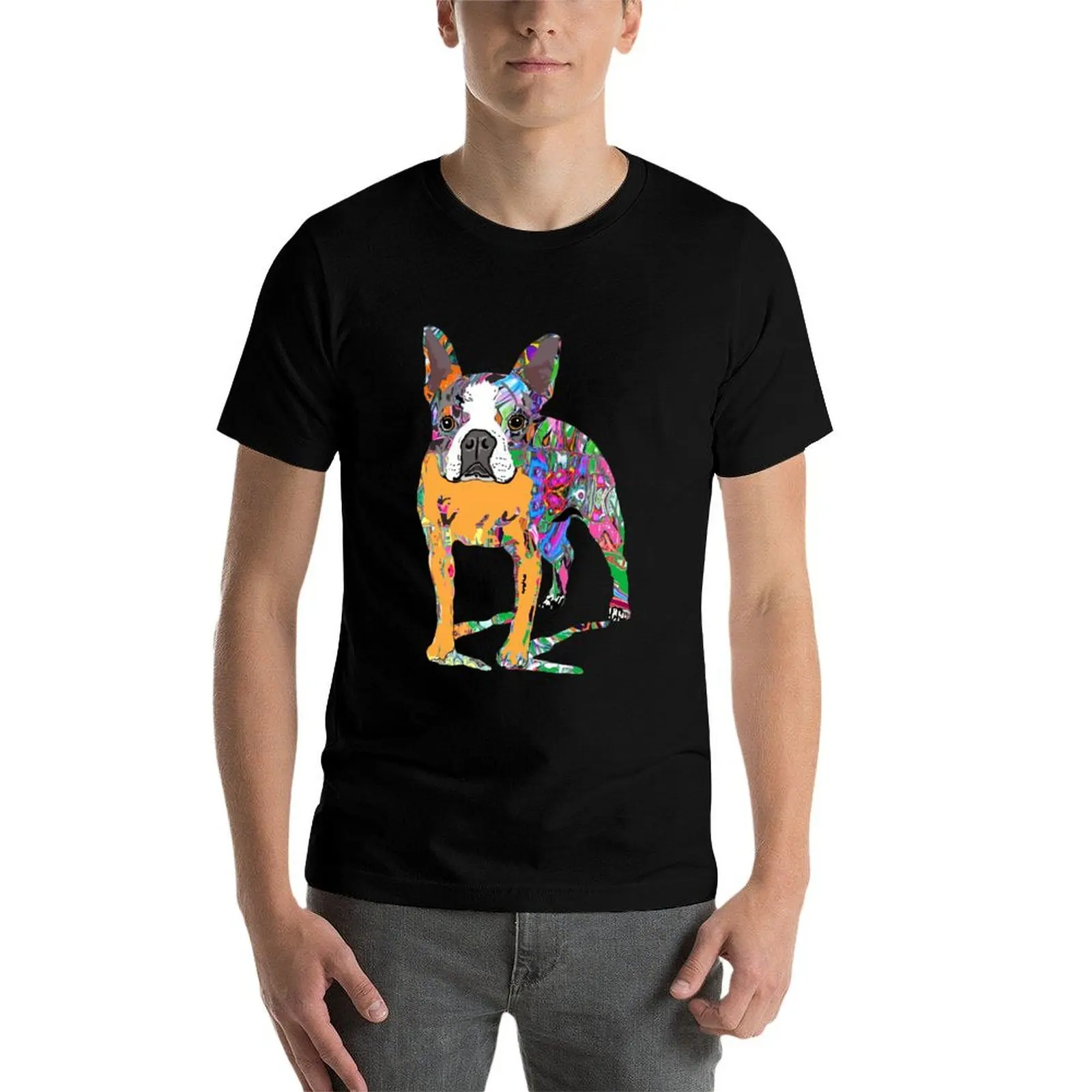 

Boston Terrier Graffiti T-Shirt funny t shirts man man t shirt cotton high quality cotton t shirt man T-Shirt