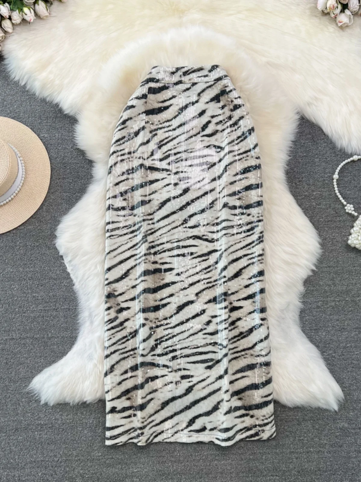 

Летняя юбка из искусственной кожи с высокой талией и леопардовым принтом средней длины, женские юбки Busin Sle f-длины