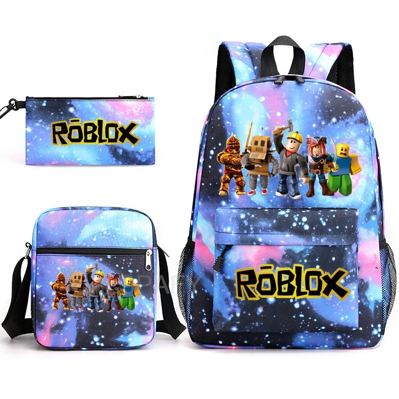 ROBLOX Backpack 3pcs Usb Waterproof Backpack Casual Travel Backpack Women Men Large Capacity Travel Laptop Backpack School Bags